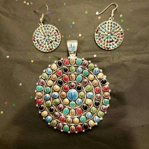Silver pendant & Earring